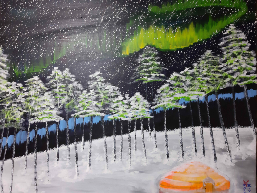 Aurora and forest