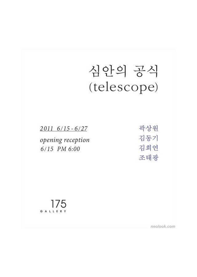 심안의 공식Telescope展  /2011_0615 ~2011_0626 / 갤러리 175 GALLERY
