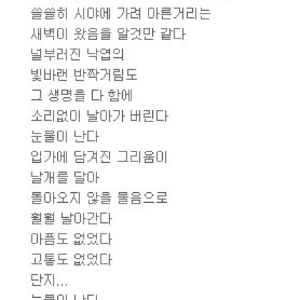외로운 눈물나는 날에는