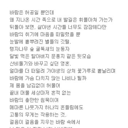 나는 바람속으로