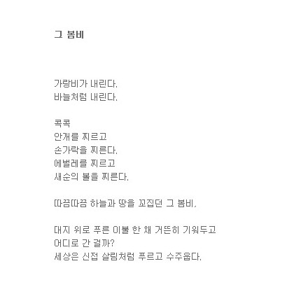 추억의 그 봄비