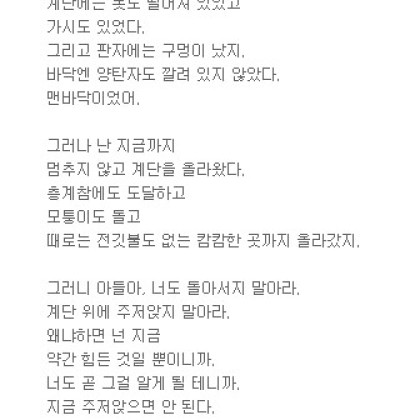어떤 엄마가 아들에게 주는 시